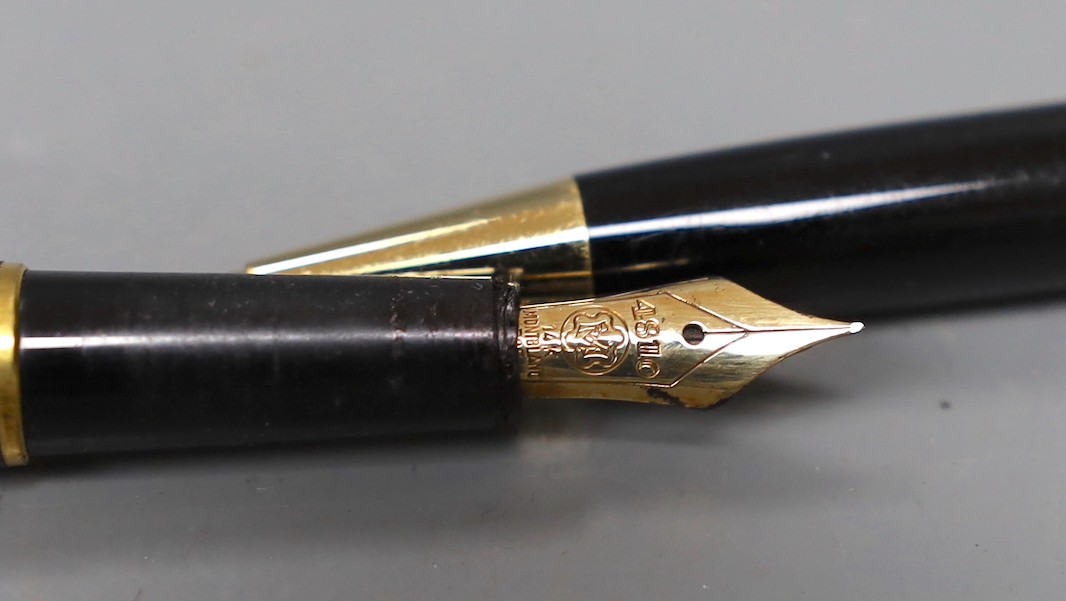 A Montblanc fountain pen and a matching ballpoint pen
